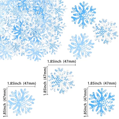 50Pcs Edible Snowflake Cupcake Cake Toppers Wafer Paper Snowflake Cake Decorations for Christmas Winter Frozen Theme Party Supply Decoration Multi Blue (60 Count)