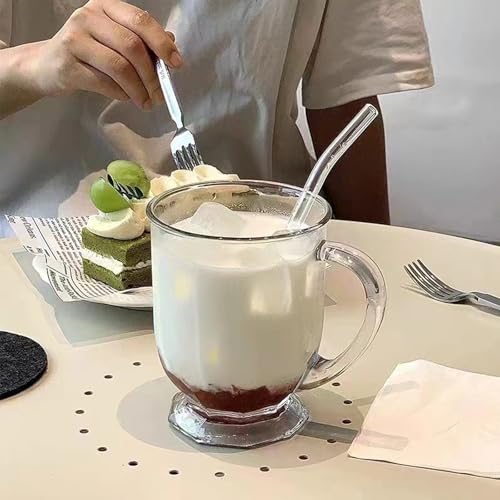 Clear Glass Coffee Mugs Set of 4 (4 Count)