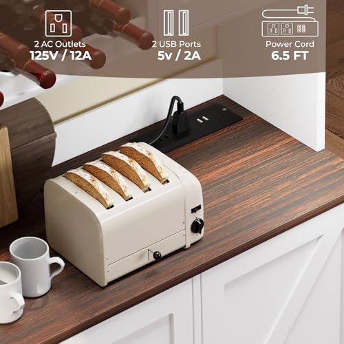 68" Tall Kitchen Pantry Storage Cabinet with Charging Station
