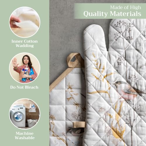 100% Cotton Oven Mitt & Pot Holder Set