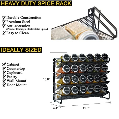 Spice Rack Organizer with 24 Spice Jars (24 Count)