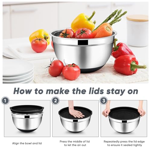 Mixing Bowls Salad Bowls with Airtight Lids