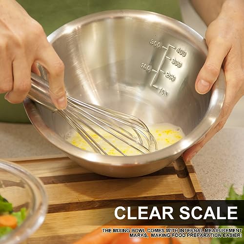 10 Pack Stainless Steel Nesting Mixing Bowl Set 5 Size (10 Count)