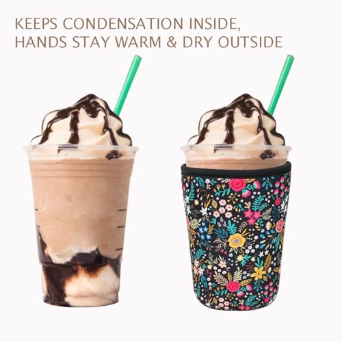 Reusable Insulated Neoprene Iced Coffee Cup Sleeve (3 Count)
