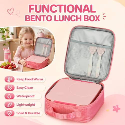 Bento Lunch Box for Girls with 8oz Soup Thermo & Lunch Bag