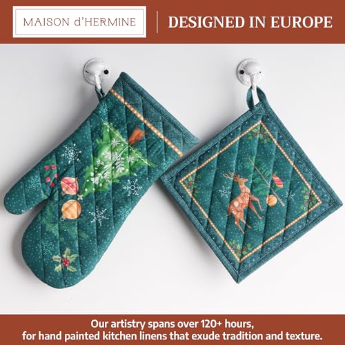 100% Cotton Oven Mitt & Pot Holder Set (2 Count)