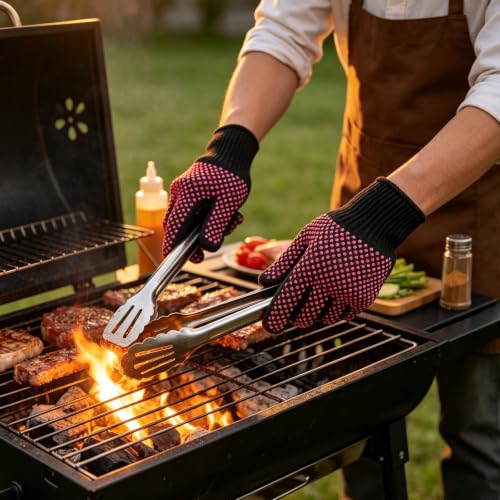 Heat Resistant Gloves for Sublimation 2Pcs with Silicone Bumps
