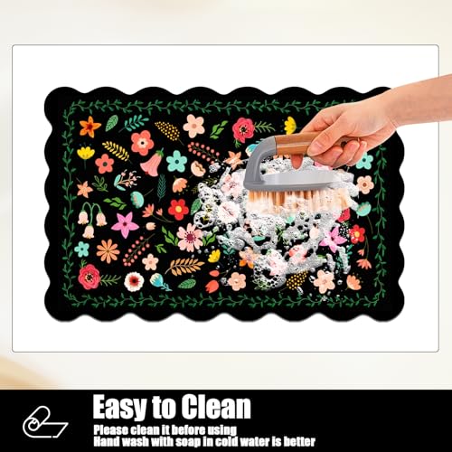 Scalloped Dish Drying Mats for Kitchen Counter