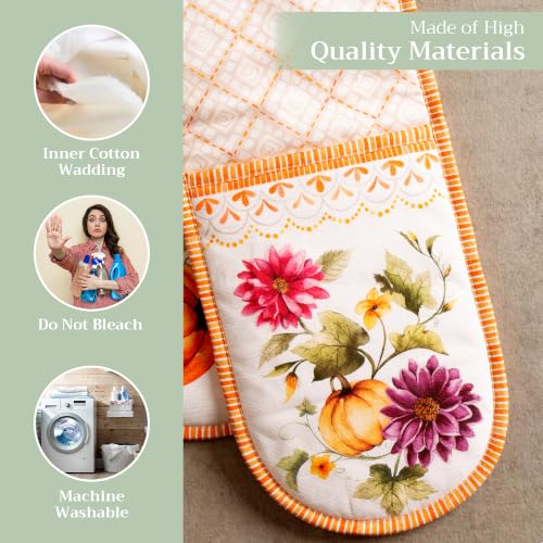 Double Oven Mitts 100% Cotton Double Oven Glove