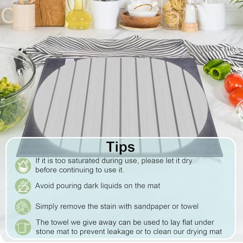 Stone Dish Drying Mat for Kitchen Counter