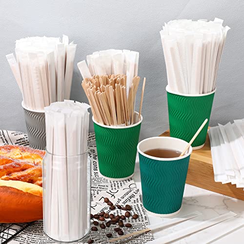 2000 Pcs Individually Wrapped Wooden Coffee Stirrers