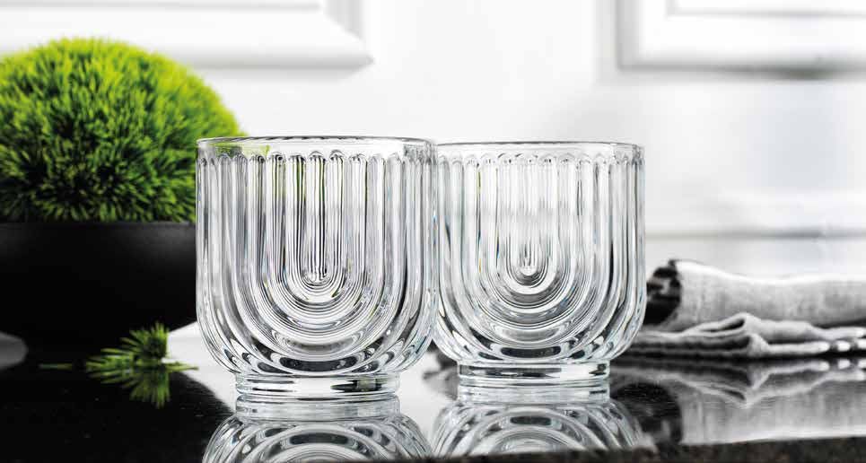 Vintage Glassware Art Deco Glasse Ribbed Drinking Glasses U (4 Count)