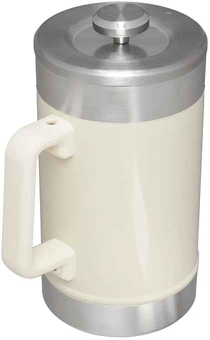 STANLEY Classic Stay-Hot French Press Coffee Maker 48 oz | 5 Minute Brew, 4 Hours Hot | Mesh Filter for Coffee Grounds | Insulated Stainless Steel French Press | BPA-Free | Cream Gloss
