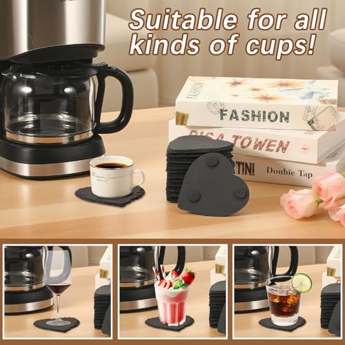 48 PCS Slate Drink Coasters Bulk (48 Count)