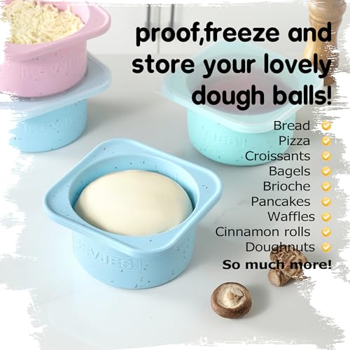 PLUS 1000ml Pizza Dough Proofing Containers for DIY family Artisan Pizza (3 Count)