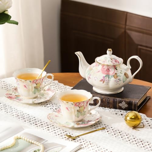 Country Roses Porcelain Tea Set