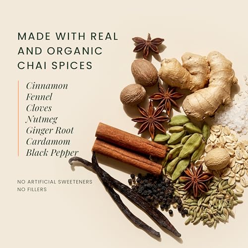 OM Mushrooms SUPERFOODS Creamy Vanilla Chai with Organic Adaptogenic Mushrooms for Energy (2.8 Ounce)