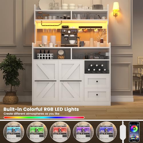 Hutch Storage Buffet Cabinet with Drawers