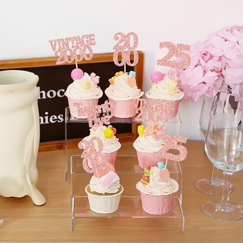 24Pcs 25th Birthday Cupcake Toppers Glitter Twenty (24 Count)