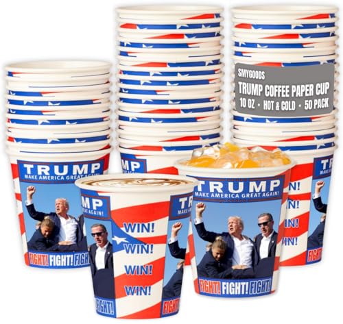 Trump Design Disposable Paper Coffee Cups (50 Count)