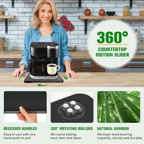 Appliance Slider 360° Rolling Tray for Countertop Coffee Maker Mat