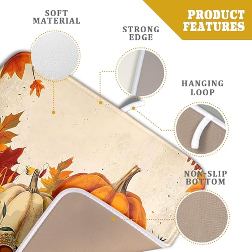 Happy Thanksgiving Day Harvest Dish Drying Mat for Kitchen Counter