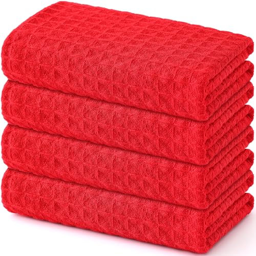 Microfiber Waffle Weave Kitchen Towels (4 Count)