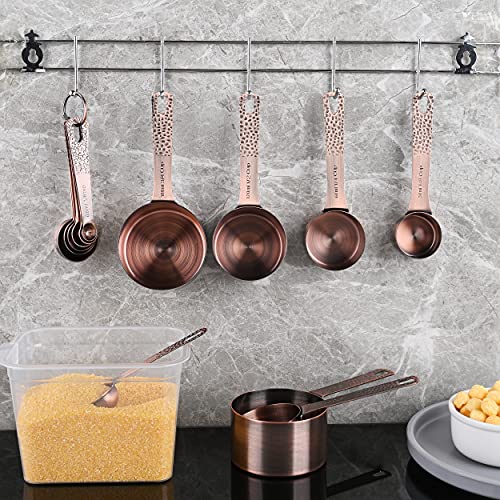 Copper Measuring Cups and Spoons Set 14
