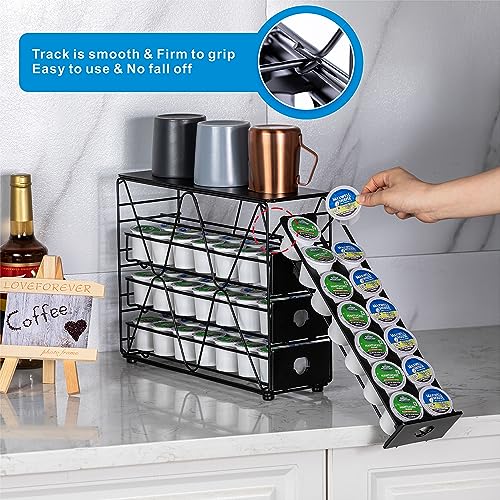 K Cup Holder for Keurig Pod K Cup Storage 4 Tier K Cup Drawer Organizer for Counter