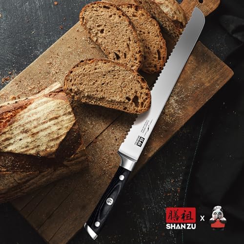 10 Inch Serrated Bread & Sourdough Knife with Wood Handle