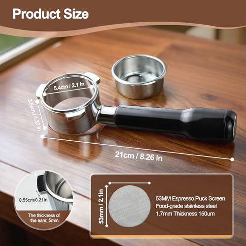 54 mm Bottomless Portafilter Compatible with Breville Barista BES870XL