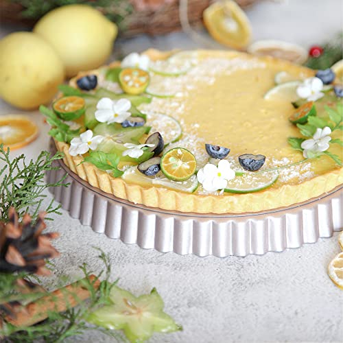 Tart Pan Set 7" and 9" Round Pie Pan with Removable Loose Bottom