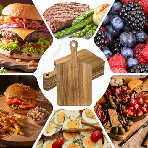 6 Pcs Thick Wood Cutting Boards for Chopping Serving (6 Count)