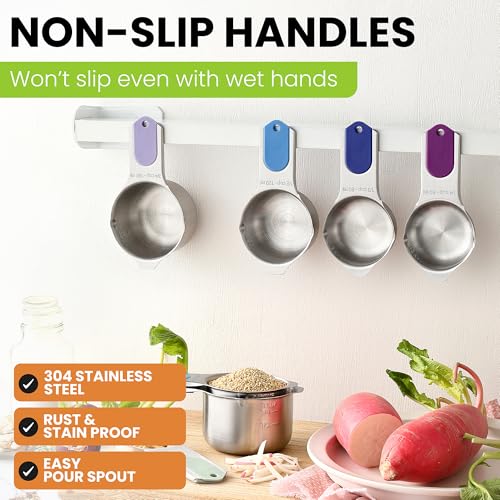 Magnetic Stainless Steel Measuring Cups Set of 7 (7 Count)