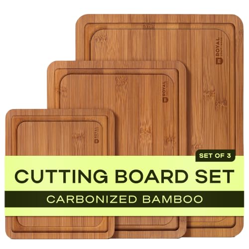 Wooden Cutting Boards for Kitchen Meal Prep & Serving (3 Count)