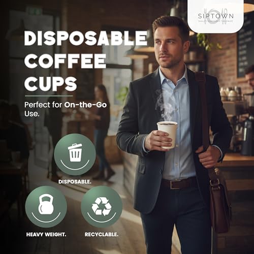 Paper Cups 20 oz 200 Pack for Coffee & Tea Made in USA (200 Count)