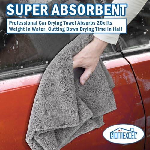 Professional Large Microfiber Car Drying Towels 4 Pack (4 Count)