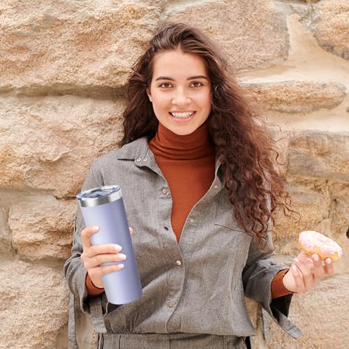 20 oz Skinny Tumbler with Lid and Straw (4 Count)