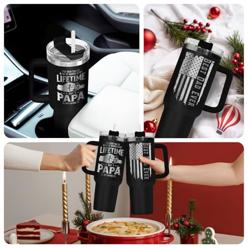Best Dad Ever American 40 oz Tumbler with Handle