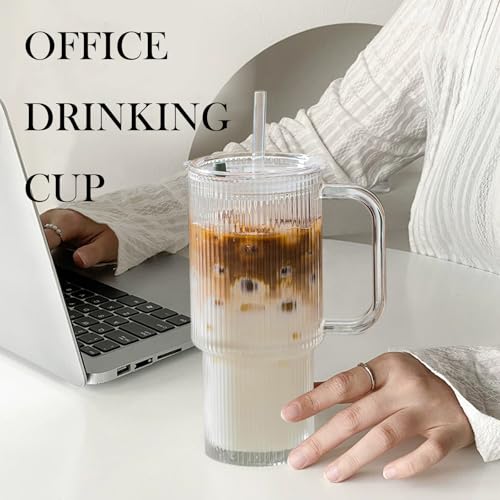 18oz Iced Coffee Cups with Lids and Straws