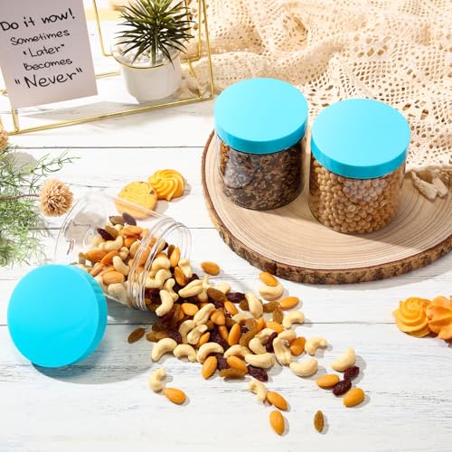 4 Pcs Plastic Jars Wide Mouth with Lids (4 Count)