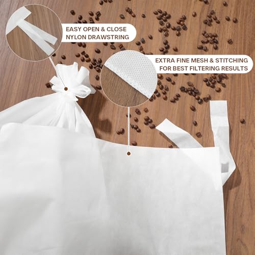 50Pcs Commercial Cold Brew Coffee Filters for 5 Gallon Buckets (50 Count)
