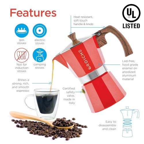 Milano Stovetop Espresso Maker Moka Pot 6 espresso Cup