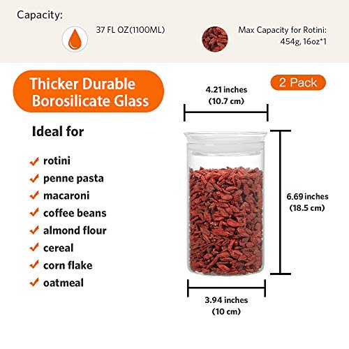 Glass Jars with Airtight Lid Set of 2 (2 Count)