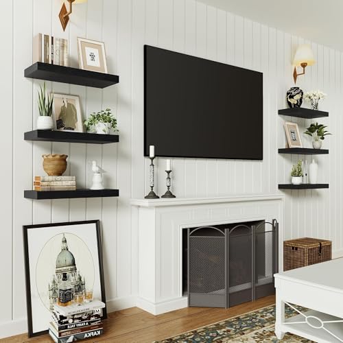 Black Bathroom Shelves Over Toilet (2 Count)