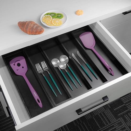 Bamboo Drawer Organizer Kitchen Utensils
