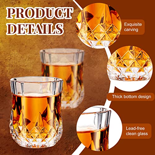 24 Pcs 1.7 oz Mini Shot Glasses Set Whiskey Tasting Glasses Heavy Duty Base Clear Shot Cup Cute Cordial Mini Wine Cups for Bourbon