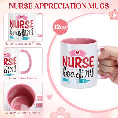 6 Sets Nurse Appreciation Gifts 12 oz Thank You Mug with Mug Boxes Ribbon 2026 Nurses Week Gifts Ceramic Coffee Cup with Handle for Women RN Assistant Doctor (6 Count)