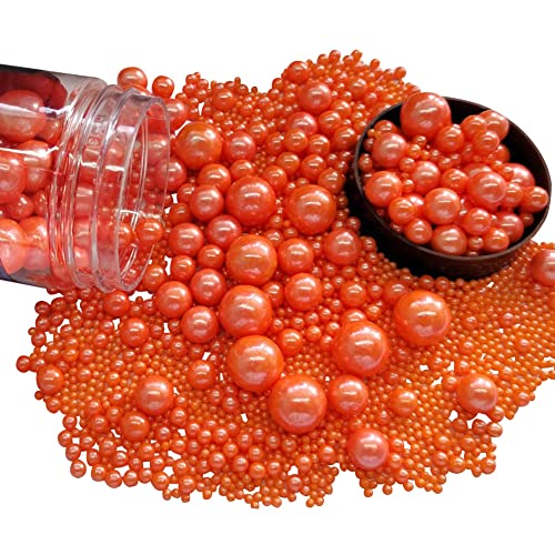 Edible Orange Sugar Pearls Candy Sprinkles 120G (4.23 Ounce)