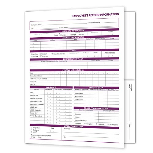 Employee Record Personnel File Folders (25 Count)